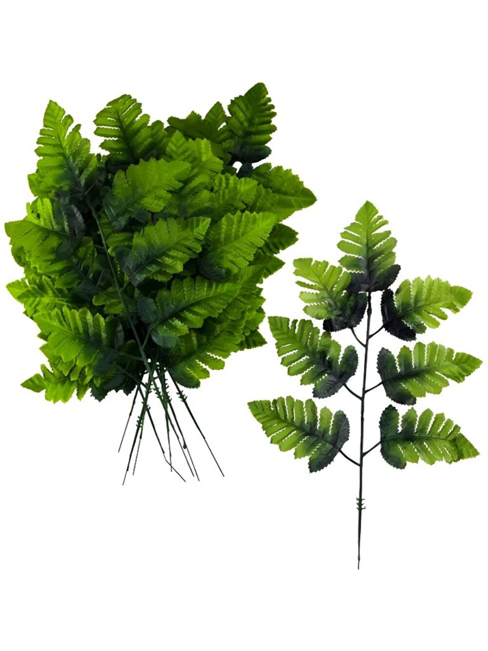 Artificial Silk Leather Leaf Fern, 16-Inches Long, 24-Pack
